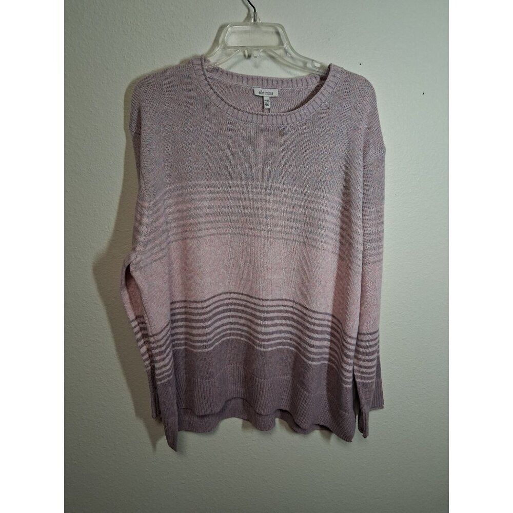 NWT Ella Moss Sweater Casual Winter Oversized Pink Stripe Women Size XXL - Picture 1 of 5